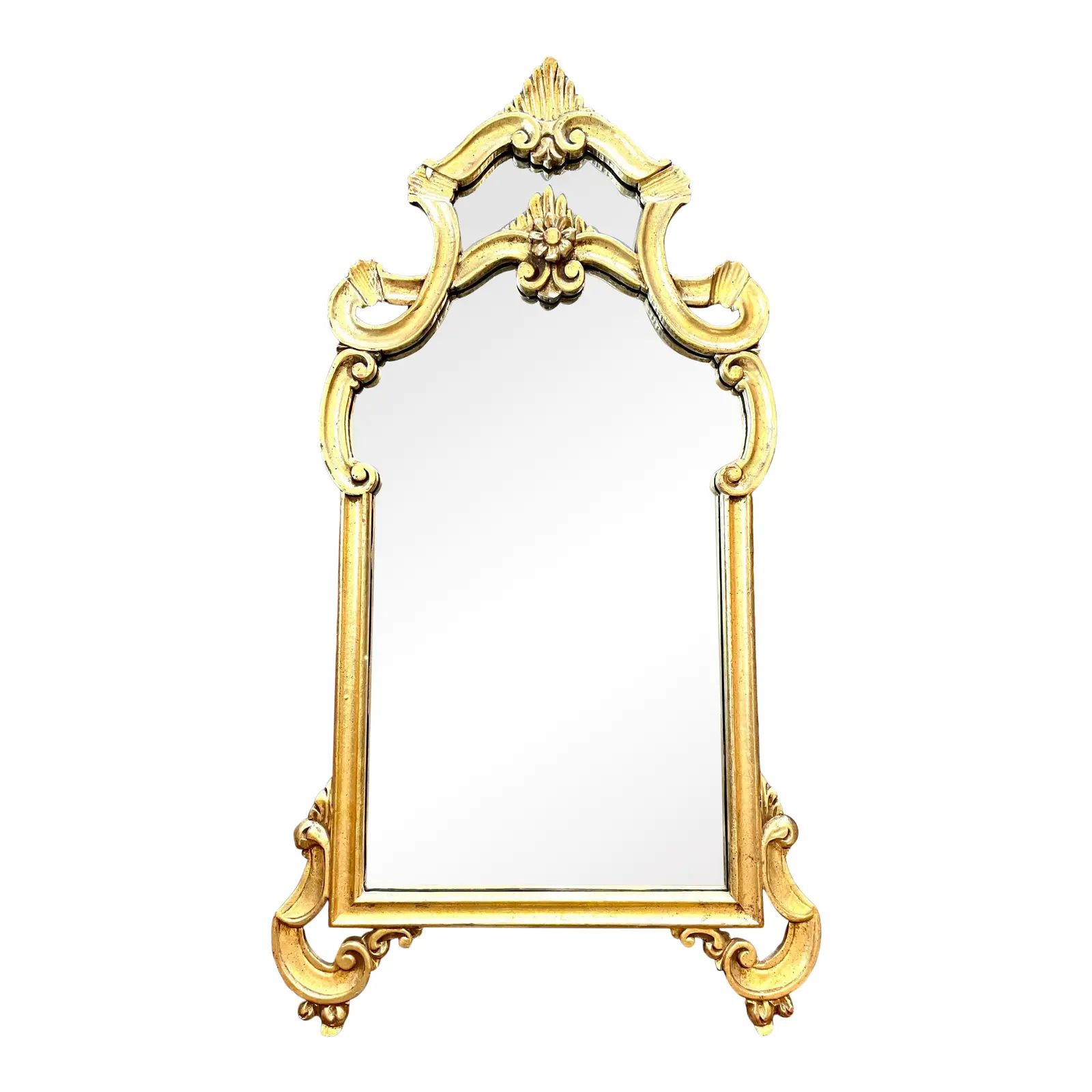Vintage La Barge Italian Carved Gold Gilt- Wood Wall Mirror | Chairish