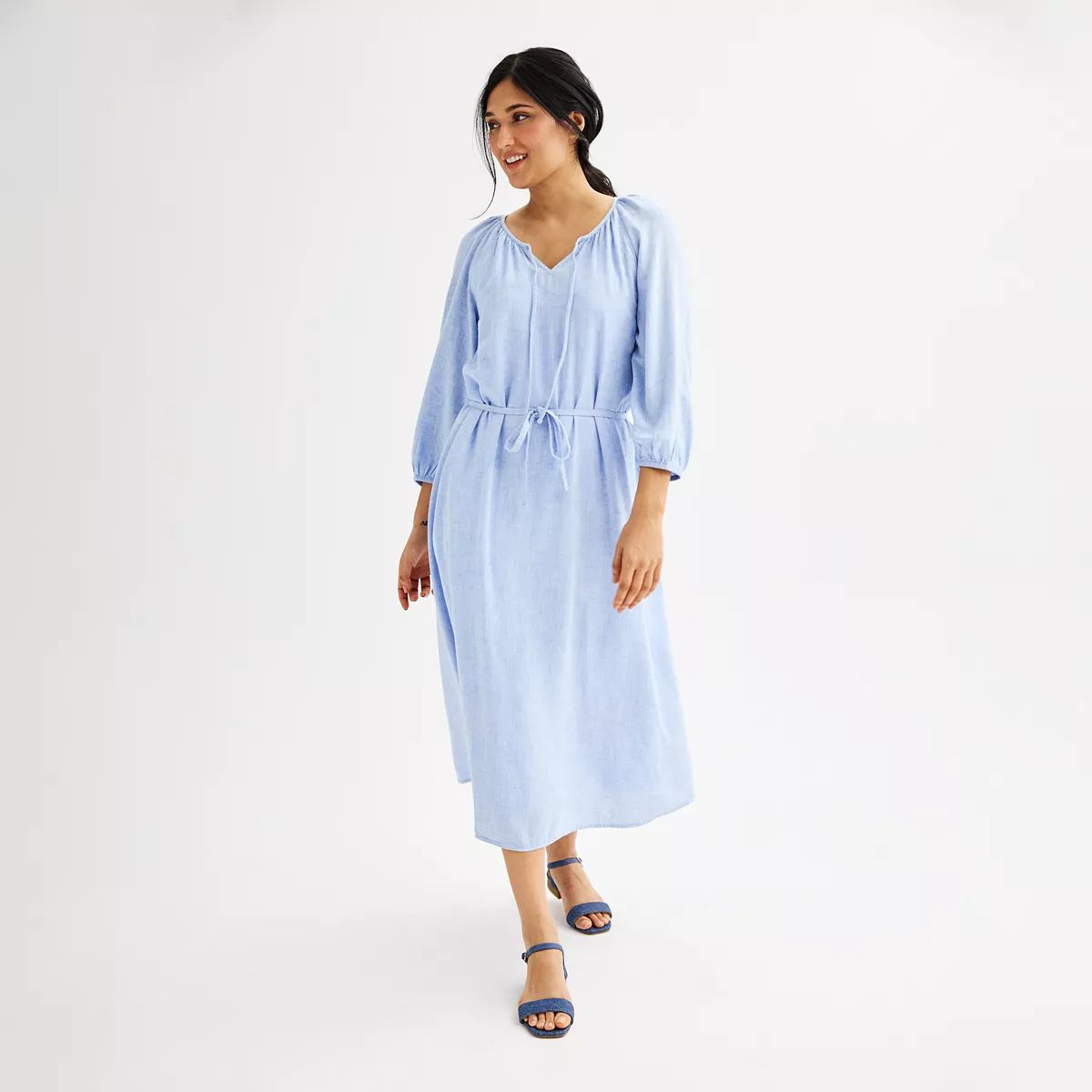 Women's Sonoma Goods For Life® Linen-Blend Midi Dress | Kohl's