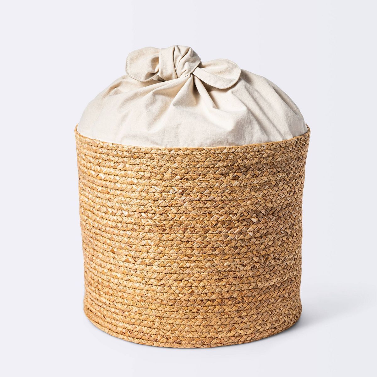 Braided Water Hyacinth Storage Basket with Fabric Tie Closure - XL - Cloud Island™ | Target