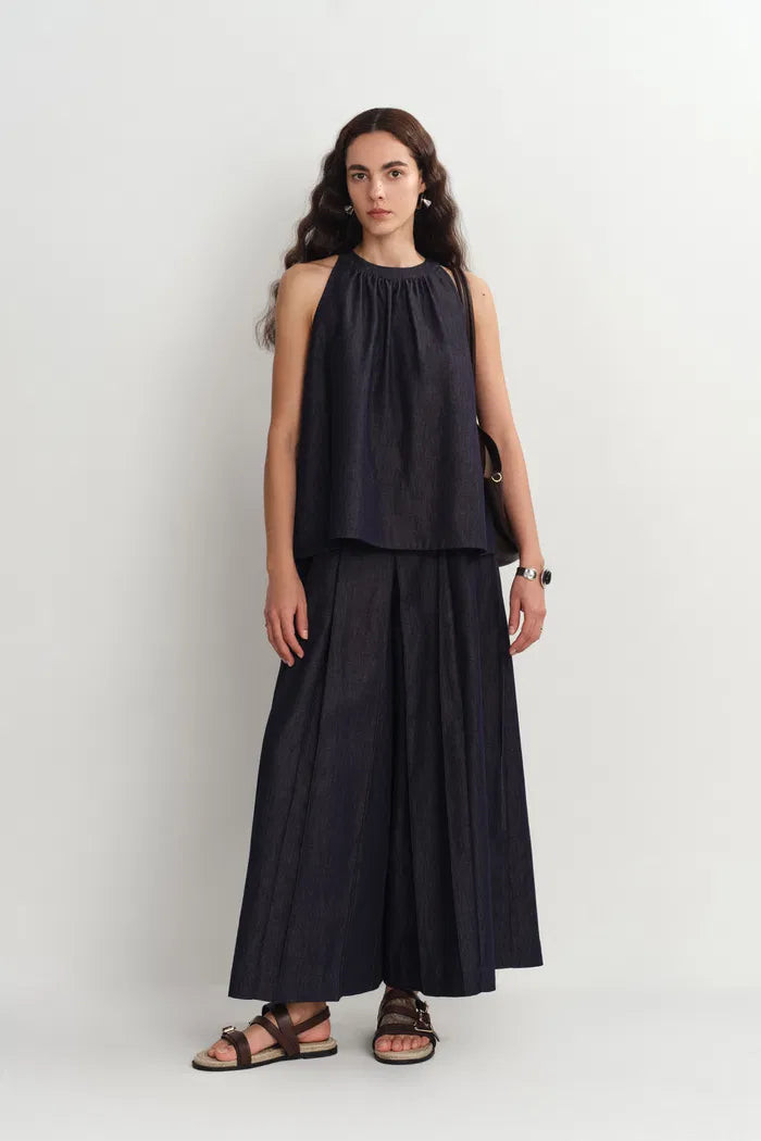 Kyra Sleeveless Vest Top and Skort Matching Set in Lyocell Denim | Fabrique