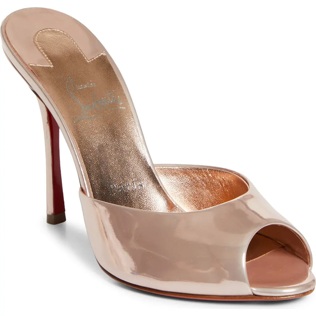 Christian Louboutin Me Dolly Peep Toe Slide Sandal in Leche/lin Leche at Nordstrom, Size 37.5 | Nordstrom
