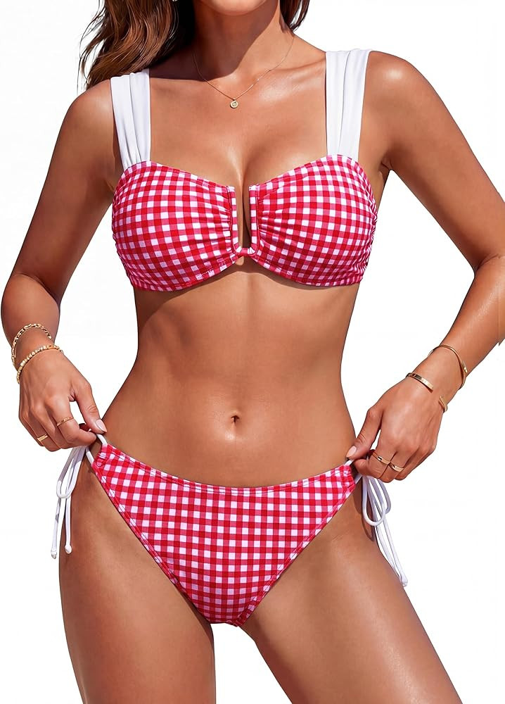 BMJL Bikini Sets for Women U Wire Two Piece Swimsuits Gingham Tie Back Swim Suits 2026 | Amazon (US)