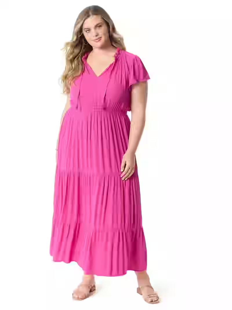 Jessica Simpson Women's and Women's Plus Lexie Maxi Dress, Sizes XS-5X | Walmart (US)