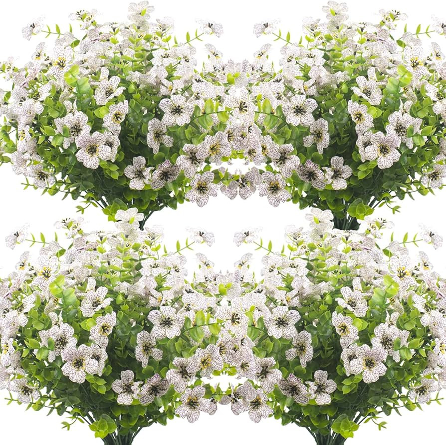 10 Bundles Artificial Flowers Outdoor UV Resistant Fake Flowers No Fade Faux Plants Garden Porch ... | Amazon (US)