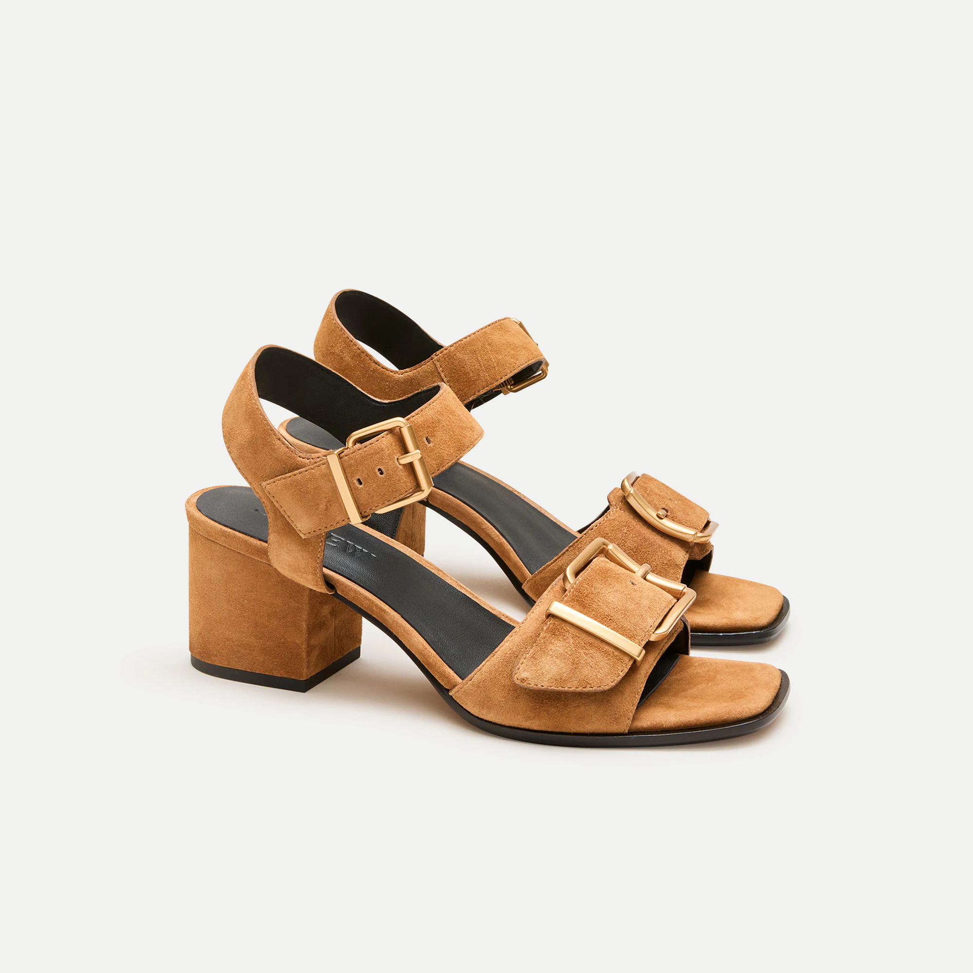 Dylan buckle block-heel sandals in suede | J. Crew US