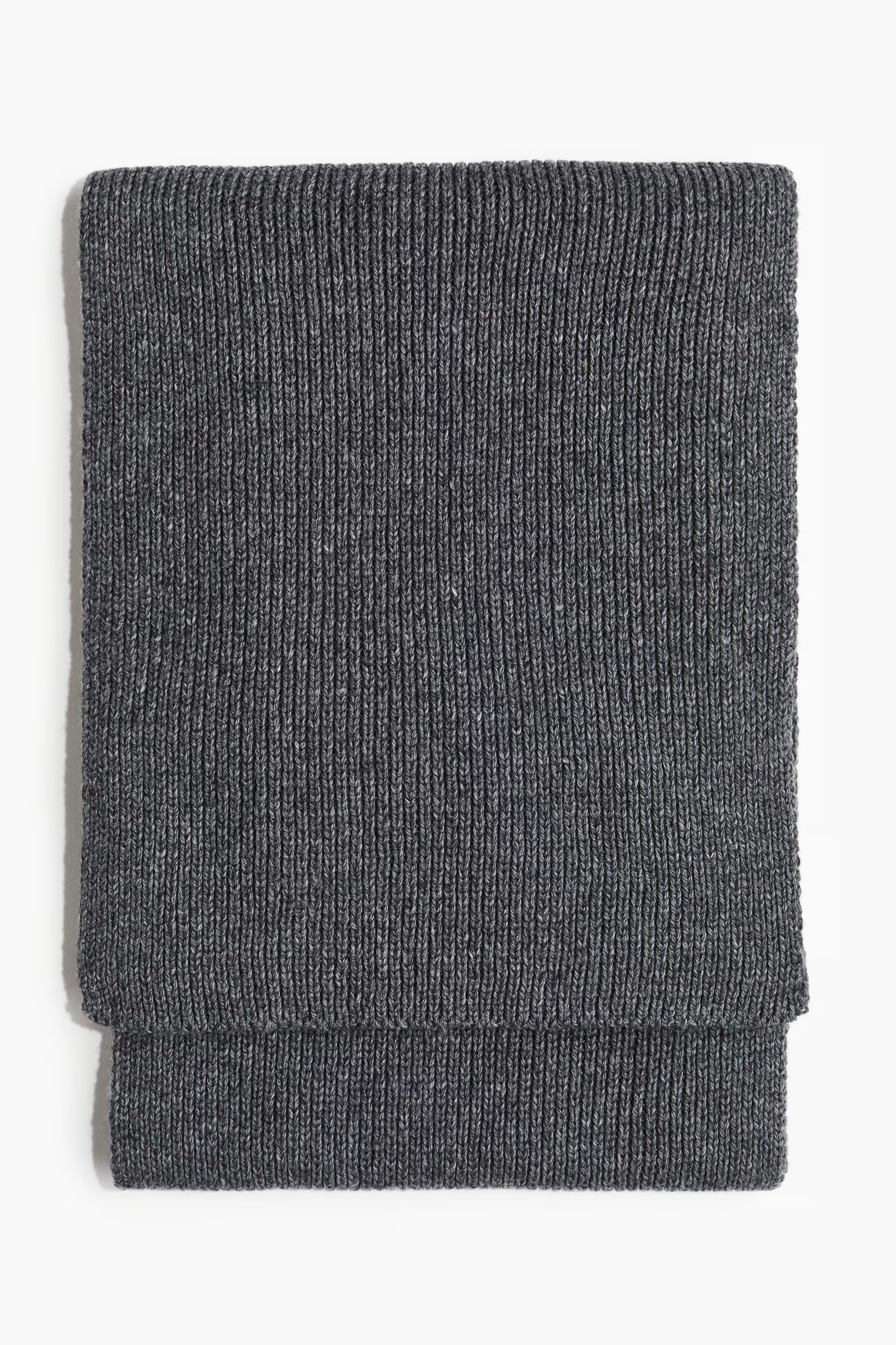 Rib-knit scarf - Dark grey - Men | H&M GB | H&M (UK, MY, IN, SG, PH, TW, HK)
