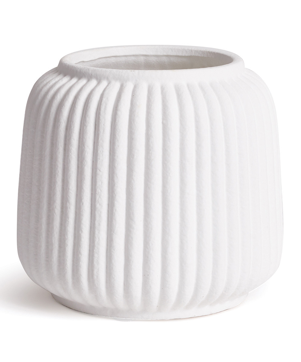 White Stripe-Texture Mila Vase | Zulily