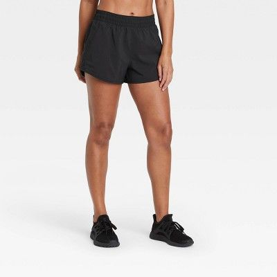Women&#39;s Mid-Rise Run Shorts 3&#34; - All in Motion&#8482; Black XXL | Target