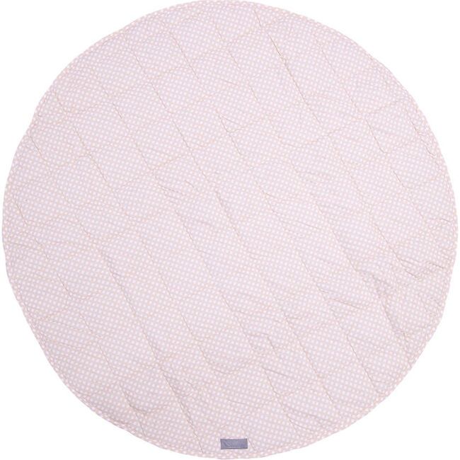 Round Play Mat, Dusty Pink Gingham & White Linen | Maisonette