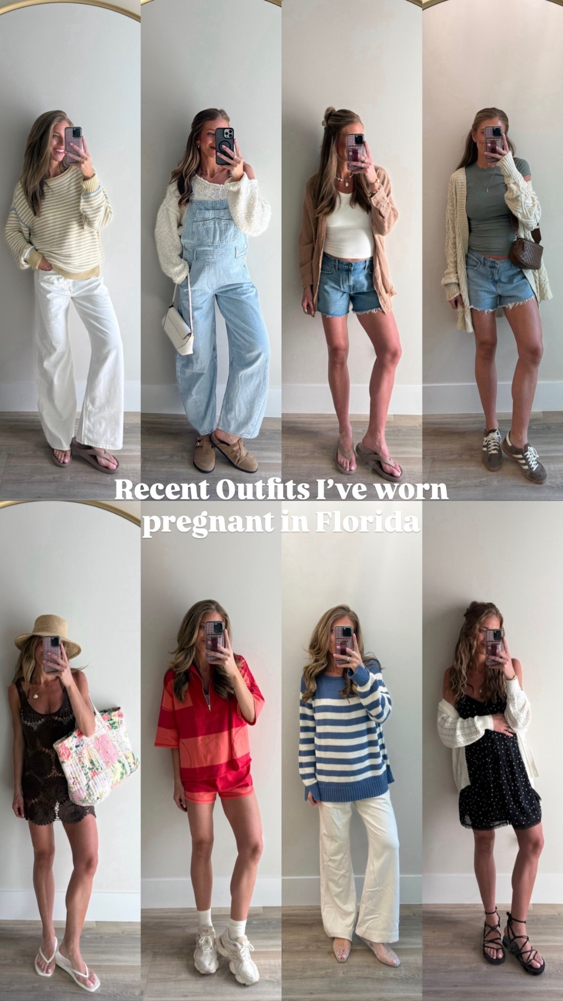 Sizing:
I sized up in all jeans and denim shorts 2-3 sizes for pregnancy but if not pregnant any gap bottoms run bigger. I’m a small tall/27 long 

Short: pre pregnancy run tts 
Coverup: medium
Tops: mediums (tts)
Dress: small tall 
Tee from gap: small tall 
Free people tops run biggerr



#LTKootd #LTKBump #LTKTall