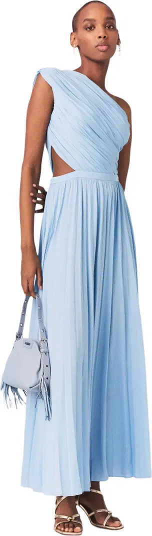maje Asymmetrical pleated maxi dress | Nordstrom | Nordstrom
