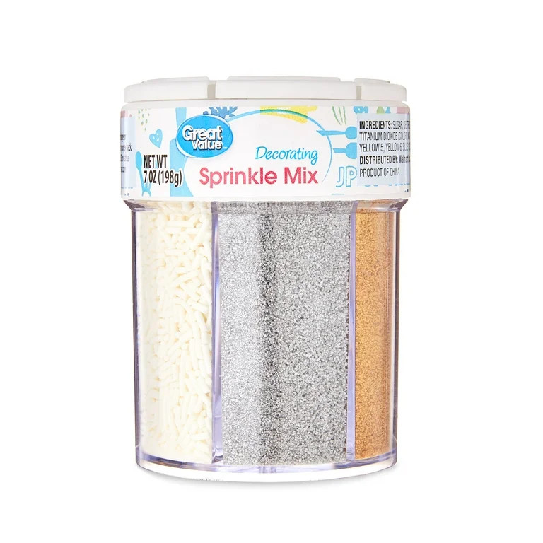 Great Value 6-Cell Gold & Silver Sprinkles Mix, 7 oz | Walmart (US)