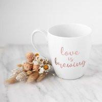 Love Is Brewing Mug Personalized Engagement Gift, 15 Oz Porcelain | Etsy (US)