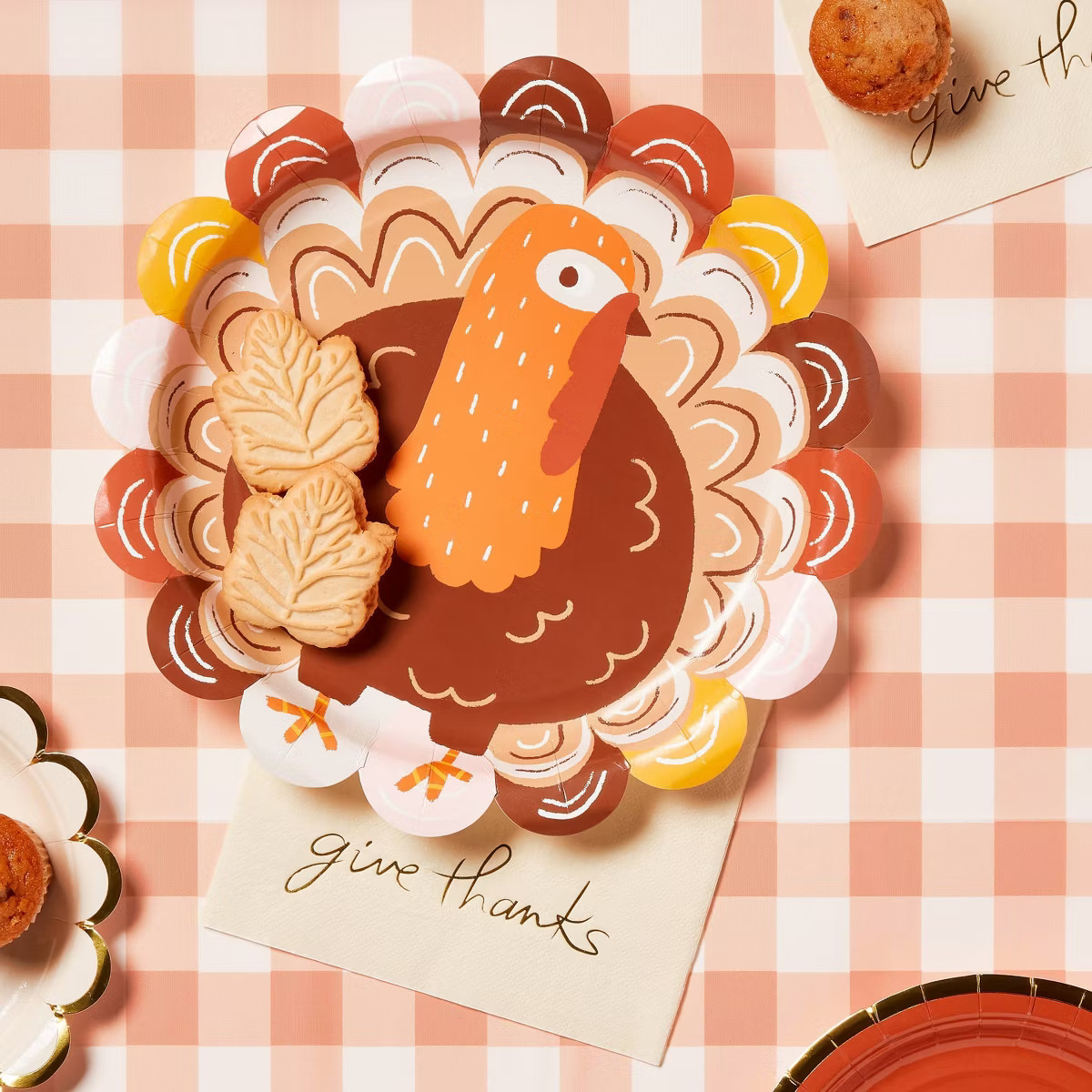 Thanksgiving 10ct Scalloped Turkey Dinner Plates - Spritz™ | Target