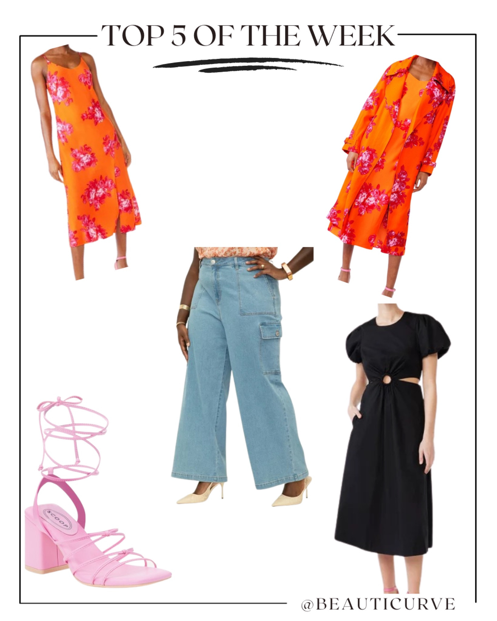 Spring wear, plus, black cut out dress, curvy plus, pink, strappy heel, ELOQUII, floral, slip dress, Walmart, Scoop women, double breasted, trench cost, denim, denim cargo

#LTKshoecrush #LTKstyletip #LTKcurves