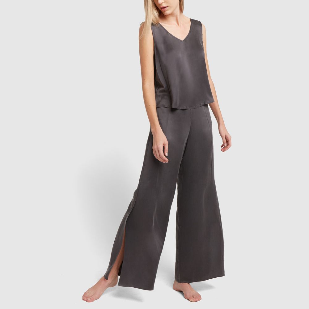 Lunya Washable Silk Pant Set in Eclipse, X-Small | goop