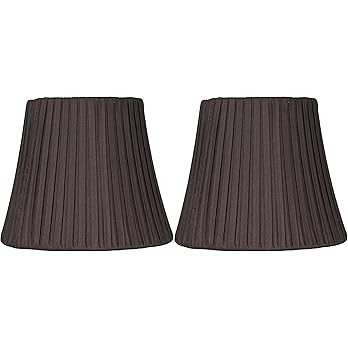 Urbanest Box Pleated Mini Chandelier Lamp Shade, Chocolate,3x6x5", Softback, Clip On, Set of 2 | Amazon (US)