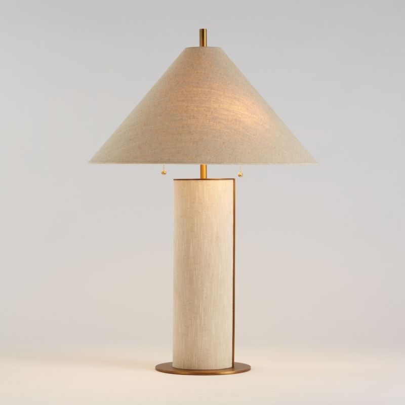 Remi Natural Linen Table Lamp Bedroom Lighting + Reviews | Crate & Barrel | Crate & Barrel