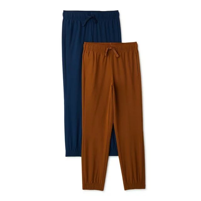 Athletic Works Boys Woven Stretch Pants, 2-Pack, Sizes 4-18 & Husky - Walmart.com | Walmart (US)