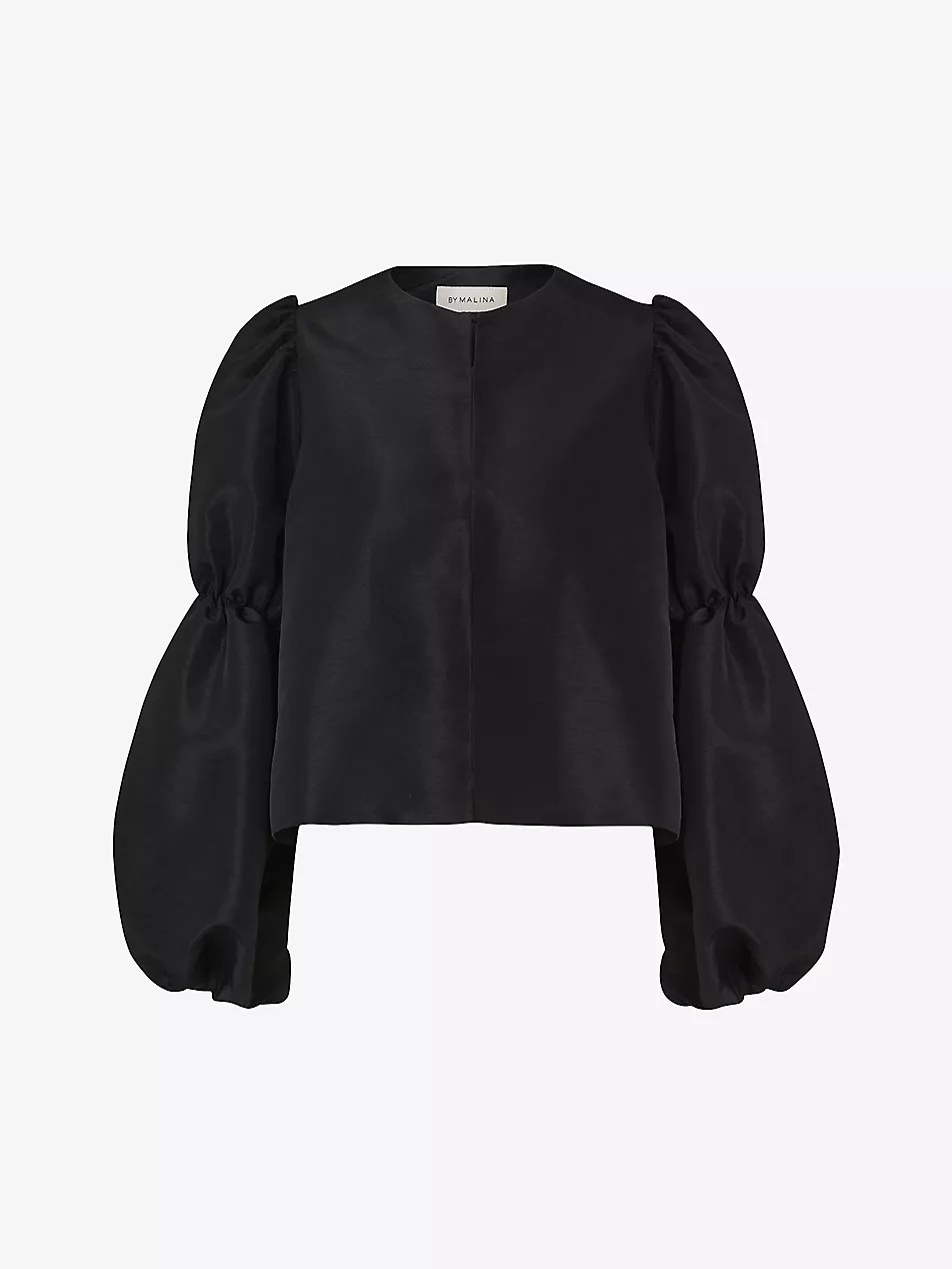 Zoey balloon-sleeve satin blouse | Selfridges