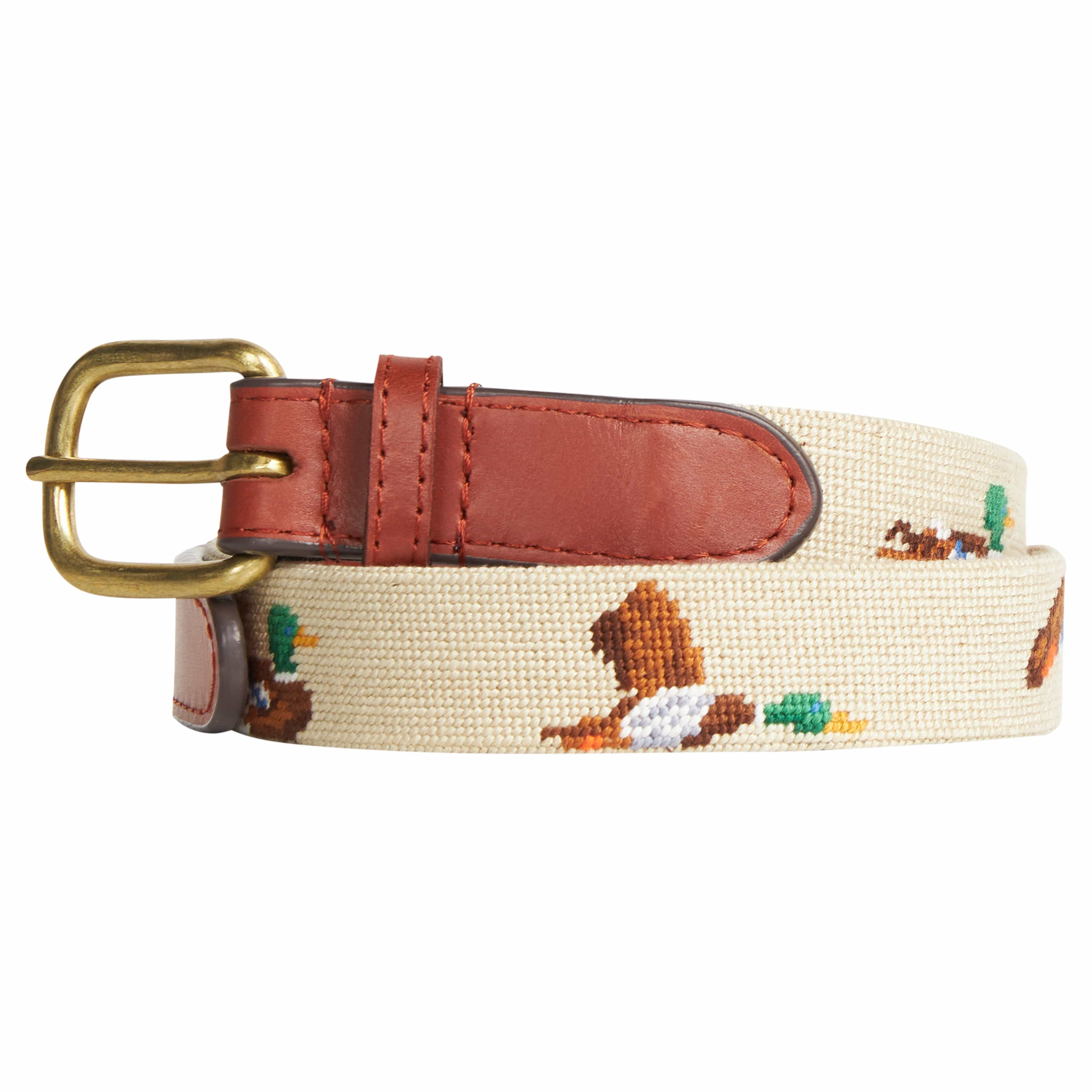 Boy's Needlepoint Belt - Flying Mallards | Little English