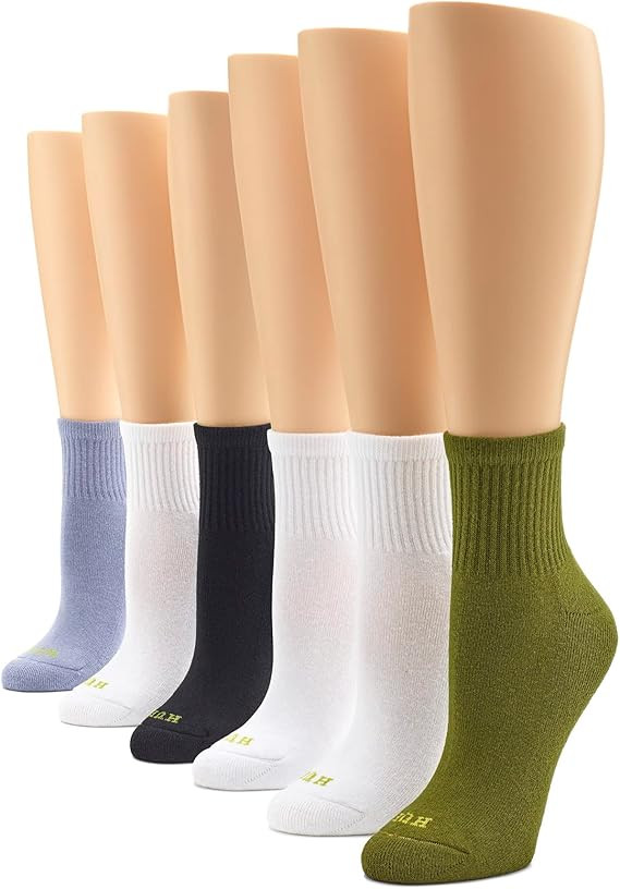 HUE Women's Mini Crew Sock 6 Pair Pack | Amazon (US)