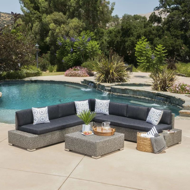 Billie-Anne Wicker/Rattan 6 - Person Seating Group with Cushions | Wayfair North America