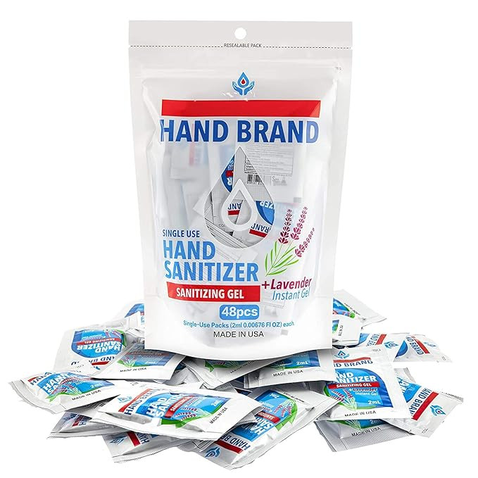 48 Pack Single Use Hand Sanitizer Packet | Amazon (US)