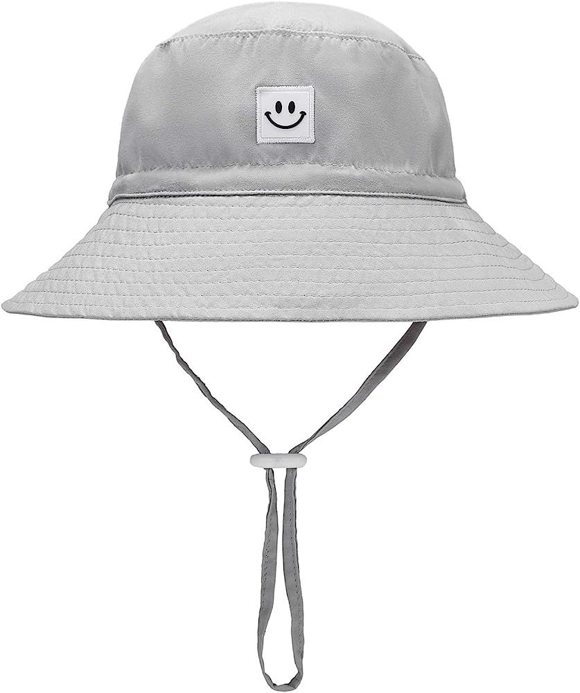 Baby Sun Hat Smile Face Toddler UPF 50+ Sun Protective Bucket hat Nice Beach hat for Baby Girl boy A | Amazon (US)
