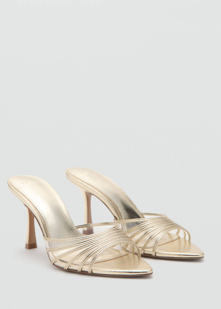 Metallic strappy heeled sandal gold - Women - 2 - MANGO | MANGO (UK)