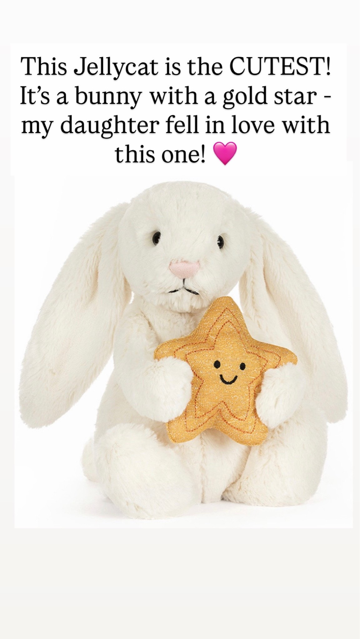 Cutest bunny with a star! I feel like this jellycat is going to go quick