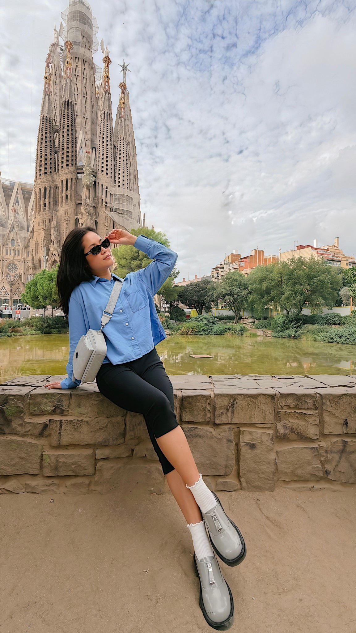 Easy travel outfit with this blue cropped button up shirt and black capris and comfy loafers from Charles and Keith 🩶

#LTKFindsUnder100 #LTKShoeCrush #LTKPetite