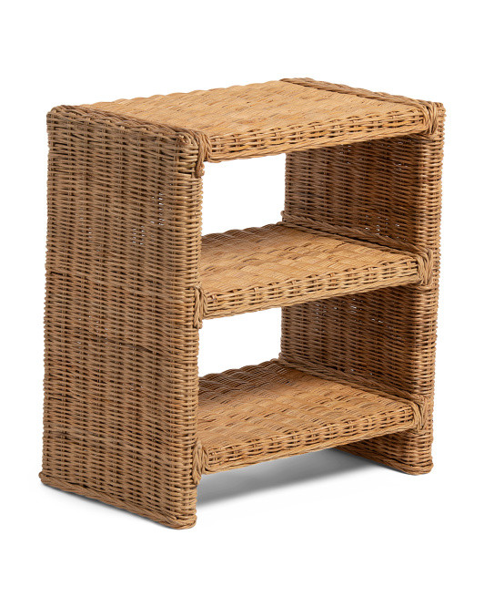 22in Rattan Prairie Coastal  3 Tier End Table | TJ Maxx
