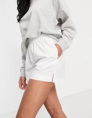 ASOS DESIGN cotton poplin boxer short in white | ASOS (Global)