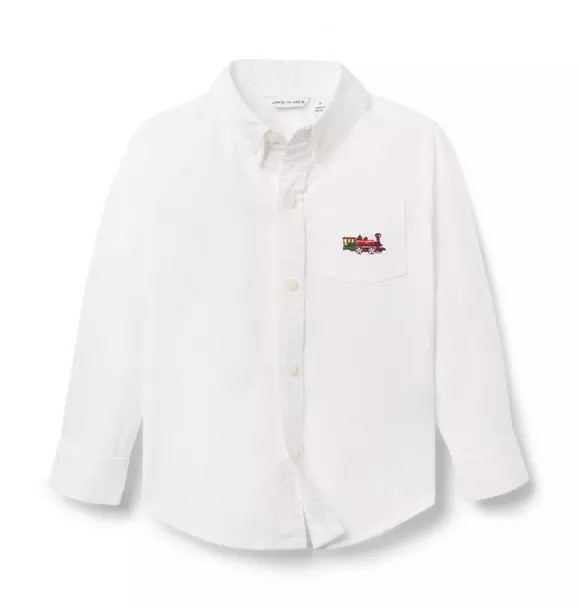 Embroidered Train Oxford Shirt | Janie and Jack