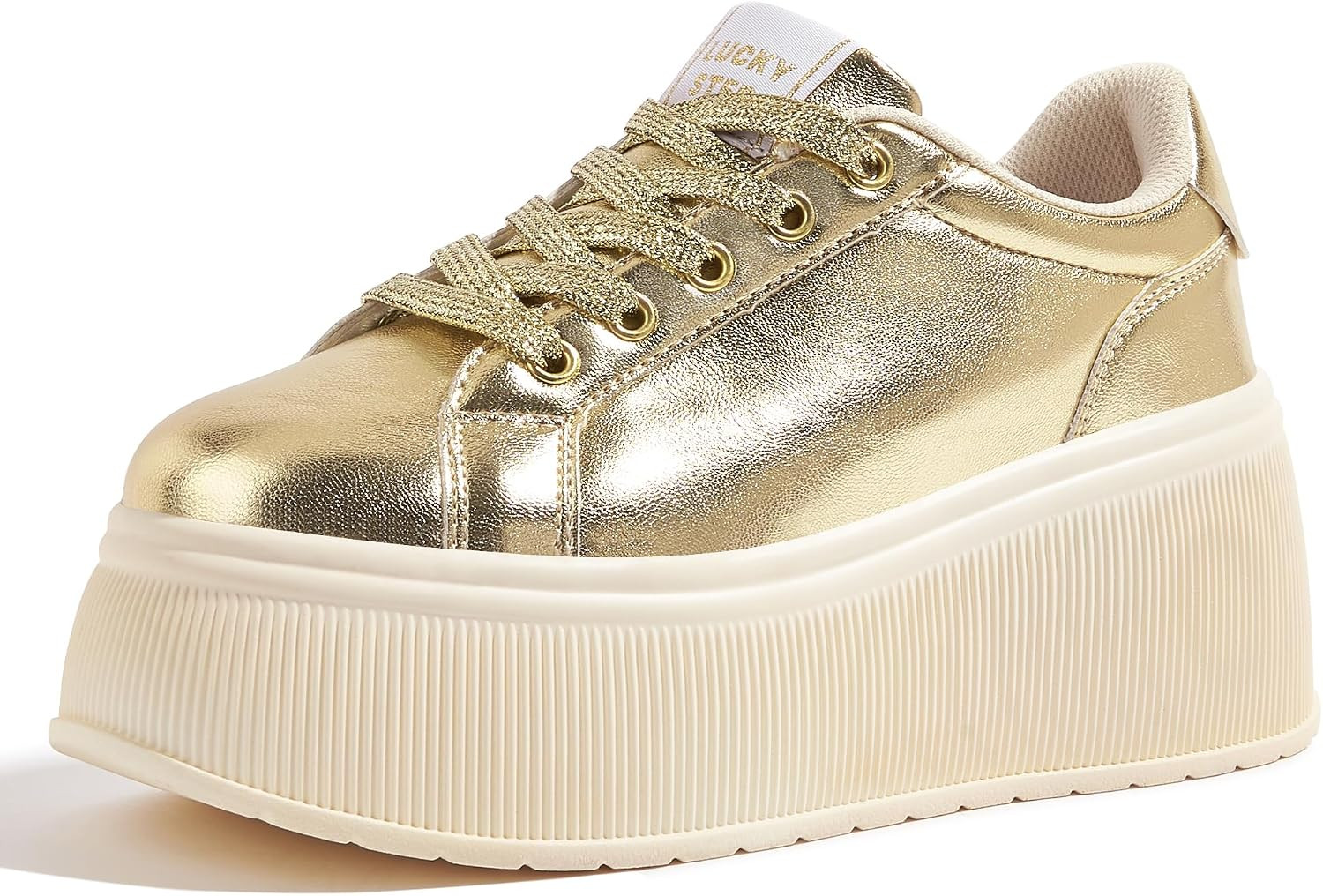 LUCKY STEP Women's Platform Wedge Canvas Sneakers | Amazon (US)