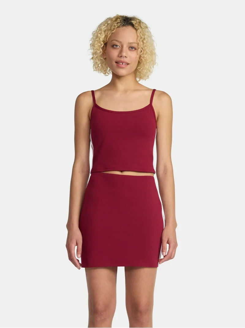 No Boundaries Side Stripe Cami and Skirt Set, 2-Piece, Women's | Walmart (US)