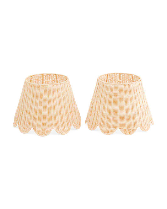 2pk Rattan Scalloped Lamp Shades | TJ Maxx