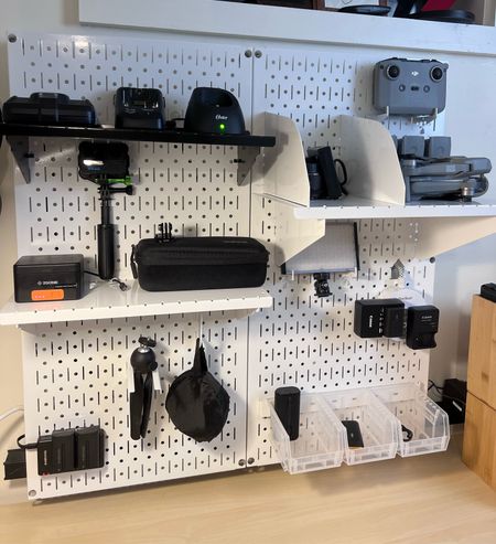I was so sick of all the charging stuff everywhere! So I created this charging wall for all my photo and video equipment.  

#LTKhome #LTKitbag