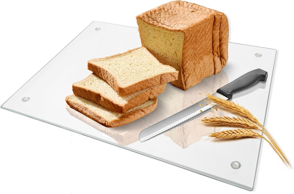 Tempered Glass Cutting Board,Durable Shatter Resistant, Dishwasher Safe,Clear Glass with Rubber F... | Amazon (US)