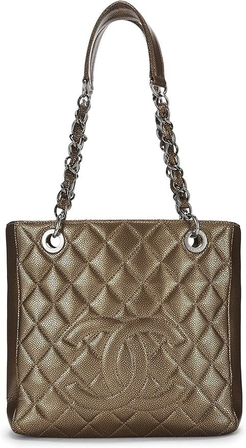 Amazon.com: Chanel, Pre-Loved Brown Quilted Caviar Petite Shopping Tote (PST), Brown : Luxury Sto... | Amazon (US)