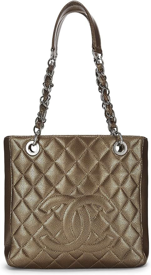 Amazon.com: Chanel, Pre-Loved Brown Quilted Caviar Petite Shopping Tote (PST), Brown : Luxury Sto... | Amazon (US)