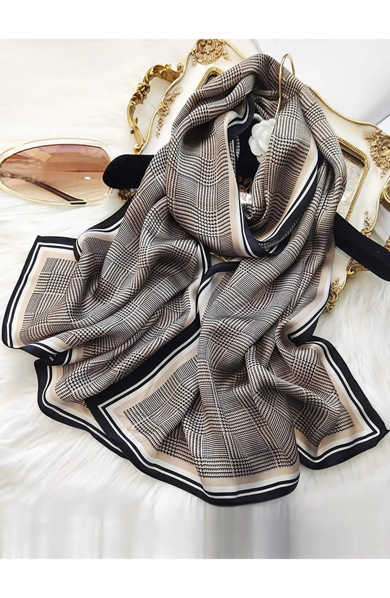 Mulberry Silk Printed Long Rectangle Shawl Scarf | Nordstrom