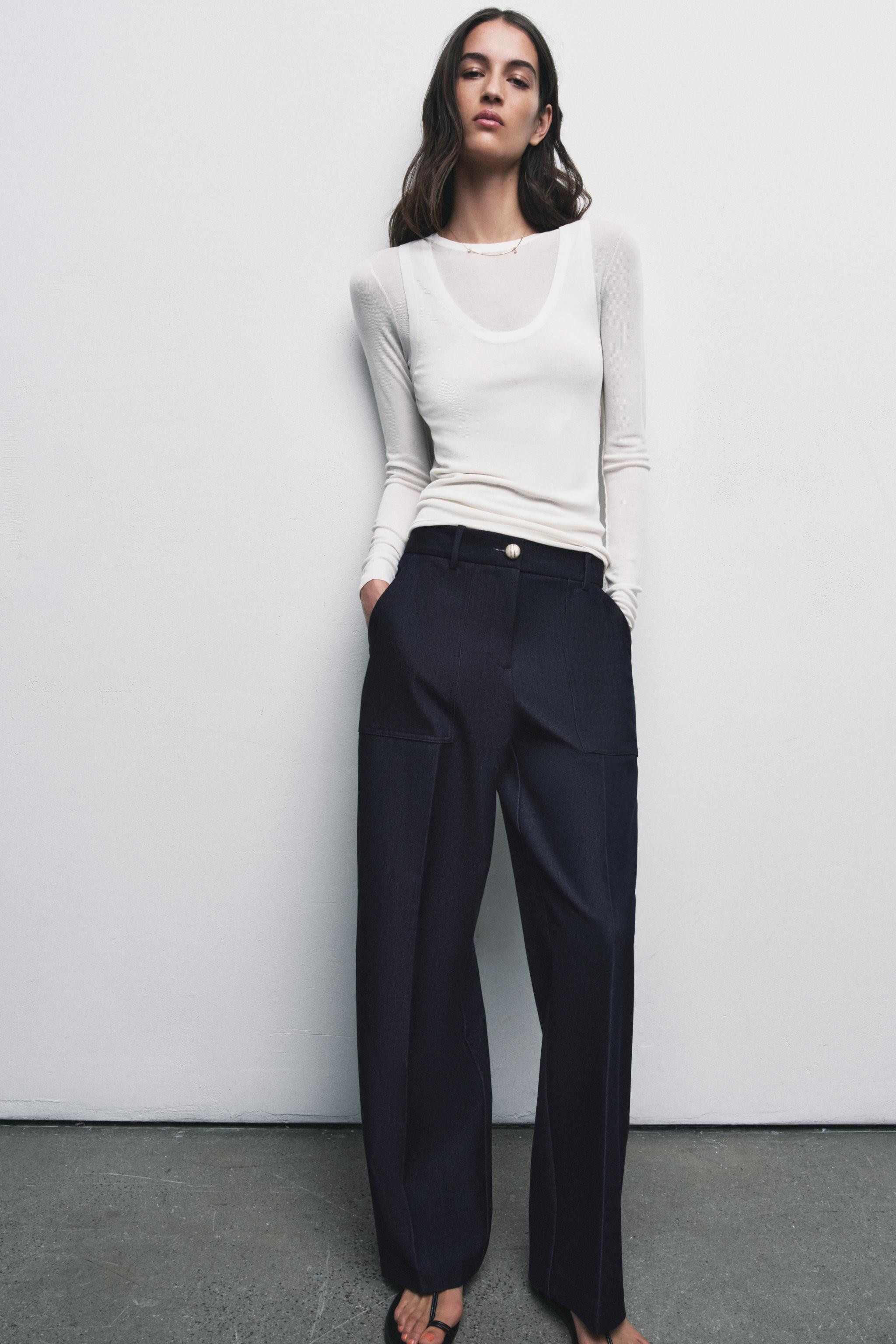 STRAIGHT-LEG TROUSERS WITH SEAM DETAIL | Zara AU