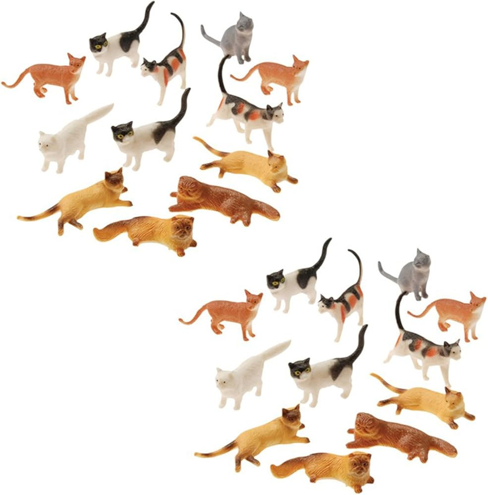 ust Plastic Cat Figures 24 Count - 2 Assorted Styles - 2 Packs of 12 Each | Amazon (US)