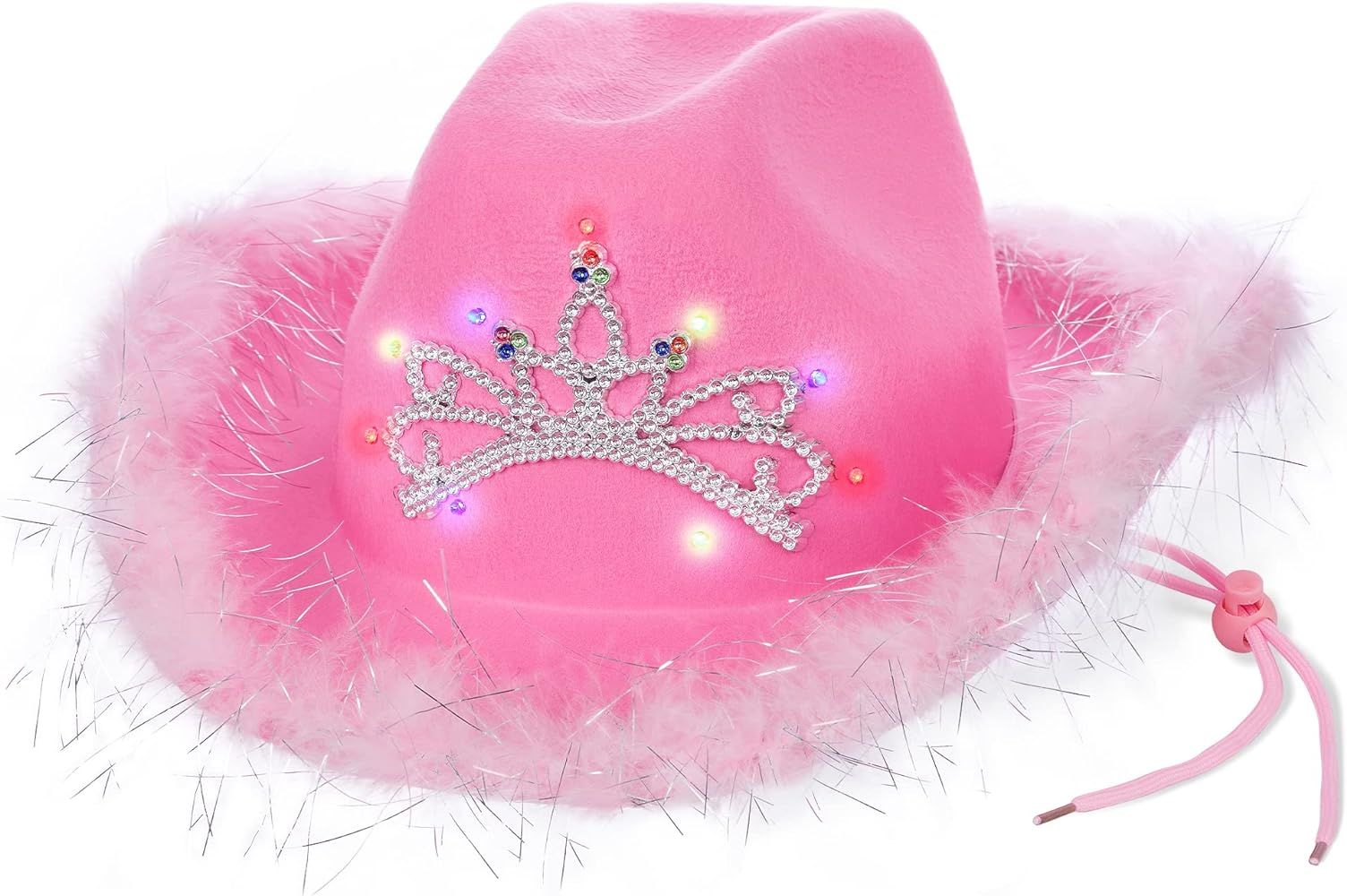 Jasmine Cowboy Hats for Women Boa Fur Light Up with Tiara Party Costume Cowgirl Hat | Amazon (US)