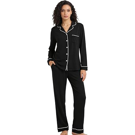 Amazon Essentials Women's Long Sleeve Cotton Modal Pajama Set, Loungewear with Full-Length Bottom | Amazon (US)