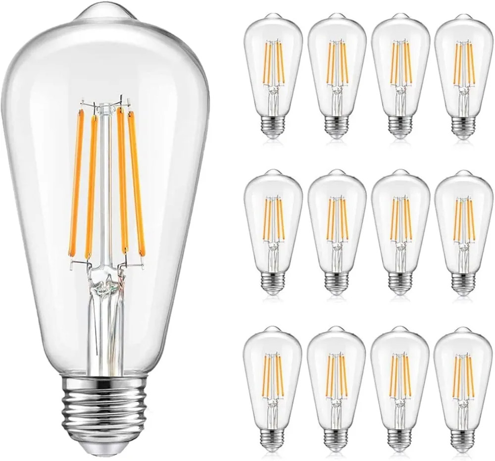 12 Pack Dimmable LED Edison Bulbs 40W Equivalent,4 Watt Filament Bulb,2700K Warm White ST19 Light... | Amazon (US)