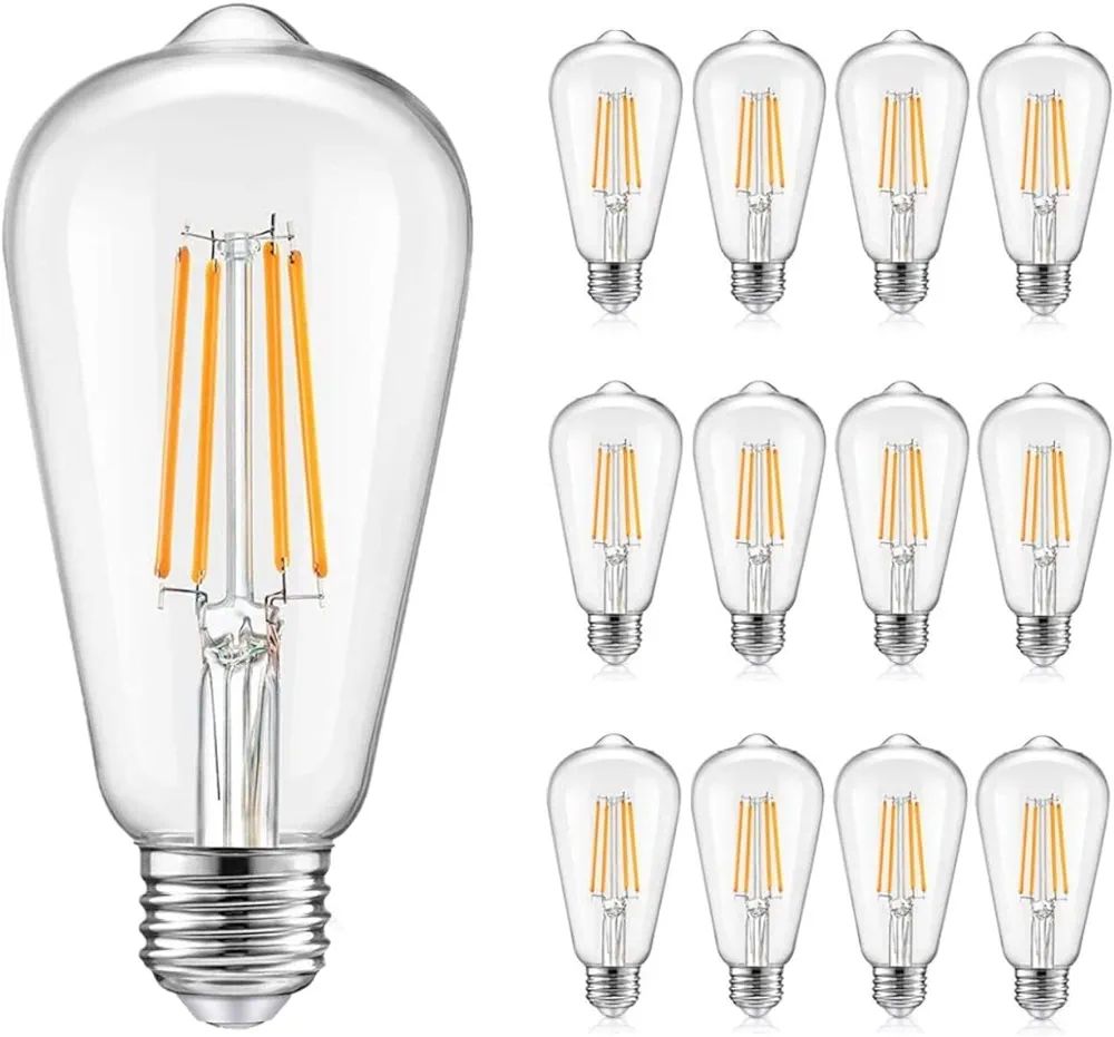 12 Pack Dimmable LED Edison Bulbs 40W Equivalent,4 Watt Filament Bulb,2700K Warm White ST19 Light... | Amazon (US)