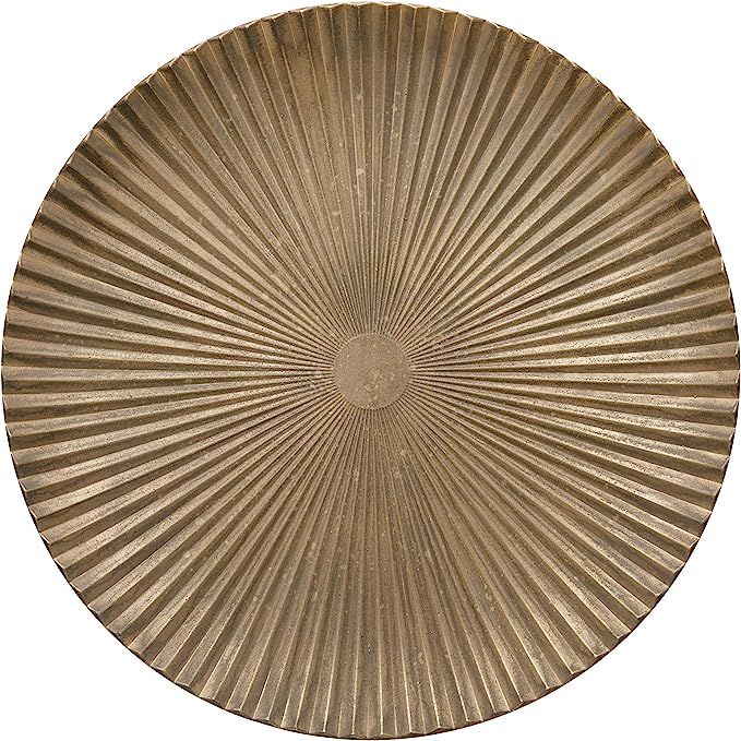 Creative Co-Op Decorative Fluted MDF Tray, Gold Finish Plate | Amazon (US)